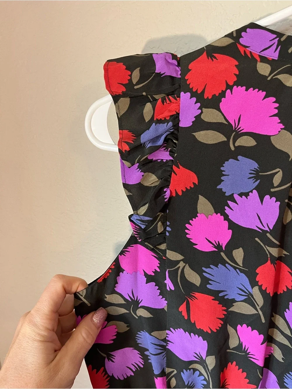 J.Crew Painted Pansy Silk Floral Dress Size 2 Ruffle 100% Silk Romantic Wedding